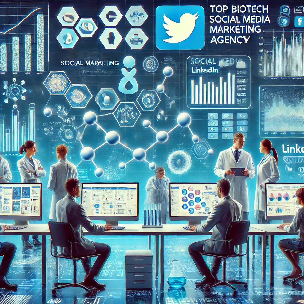 Dashboard of a biotech social media tool