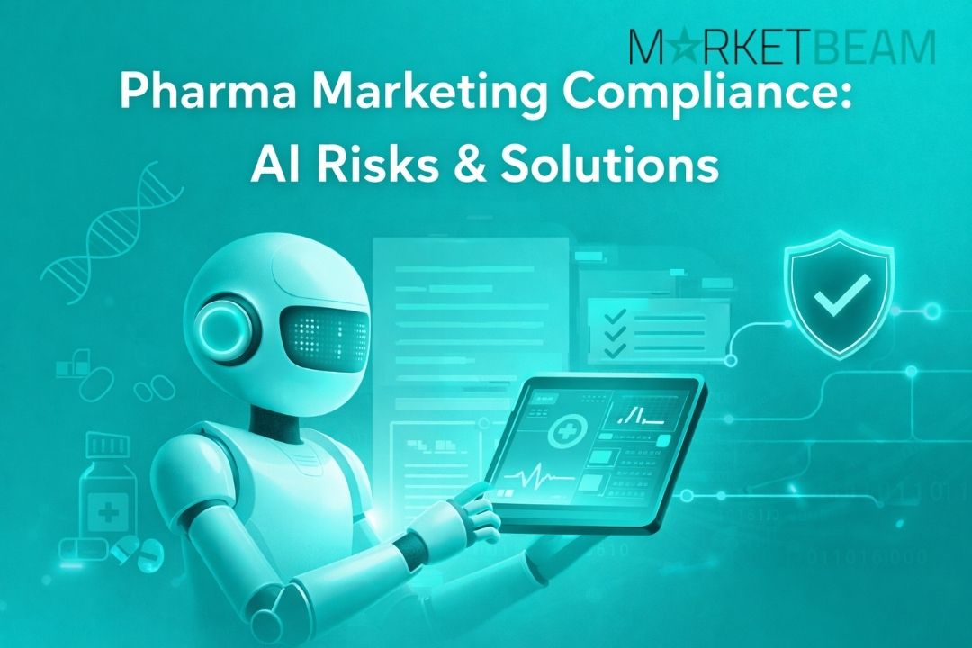 AI for pharma marketing compliance risks and solutions illustration