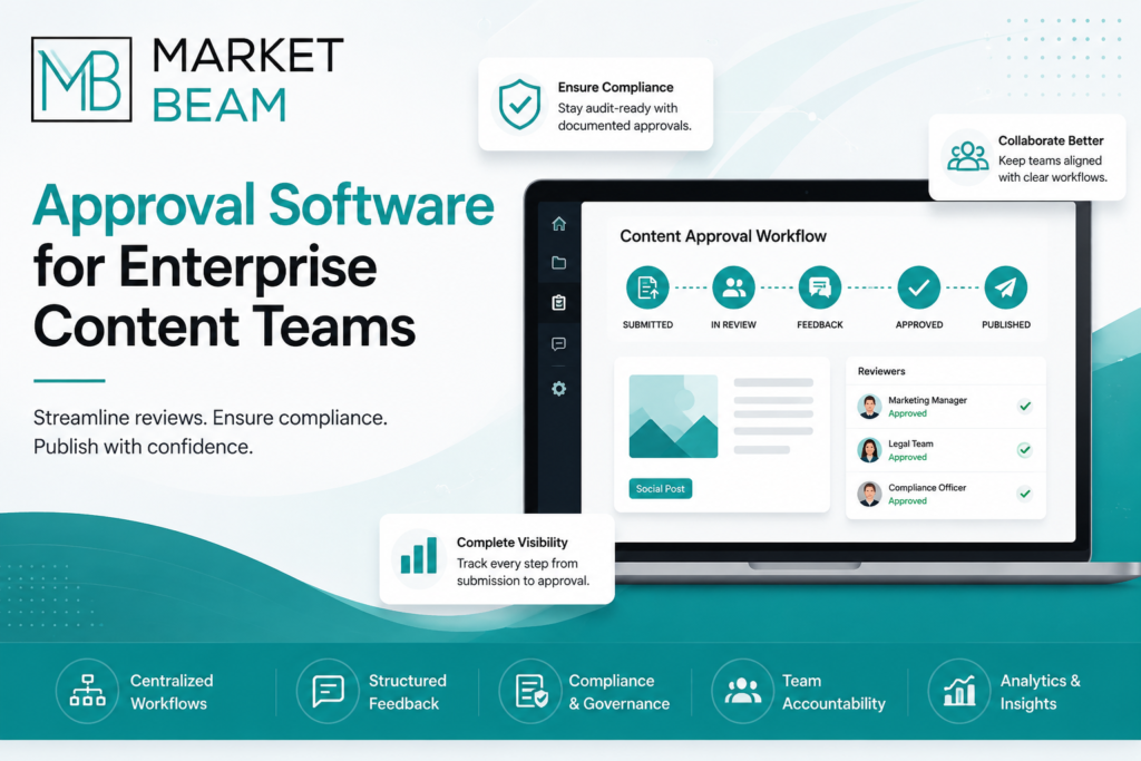MarketBeam approval software for enterprise content teams with a centralized content approval workflow