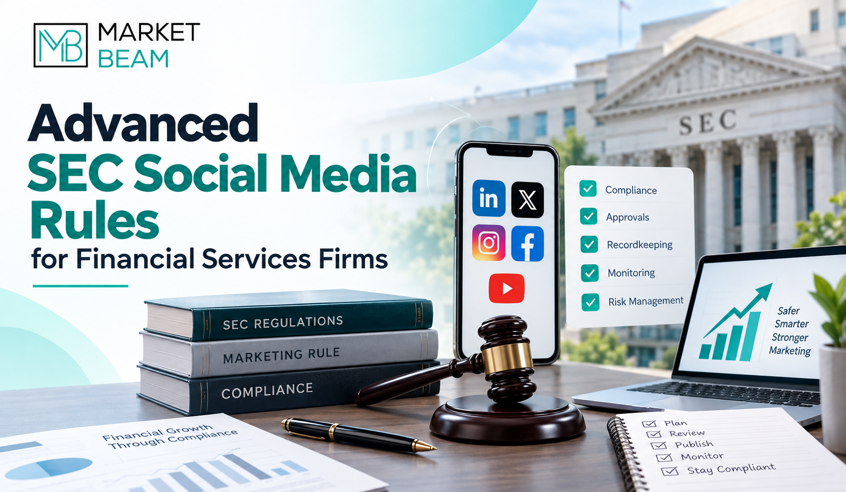 Advanced SEC social media rules for financial services firms with MarketBeam compliance workflow