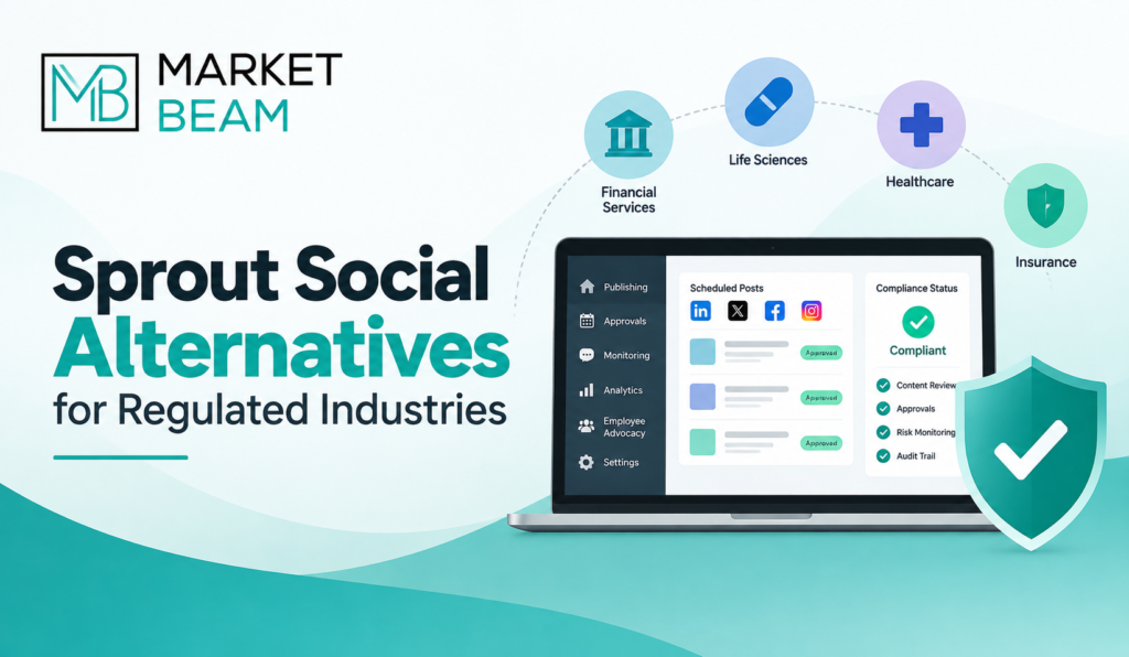 Sprout Social alternatives for regulated industries with compliance, approval, and social media management dashboard