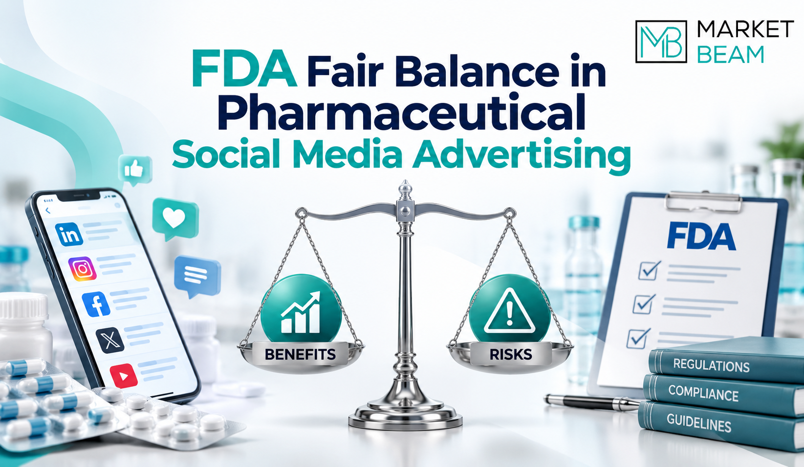 FDA fair balance in pharmaceutical social media advertising with benefits, risks, and compliance review