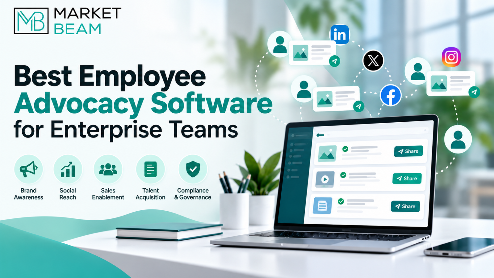 MarketBeam employee advocacy software logo for enterprise teams